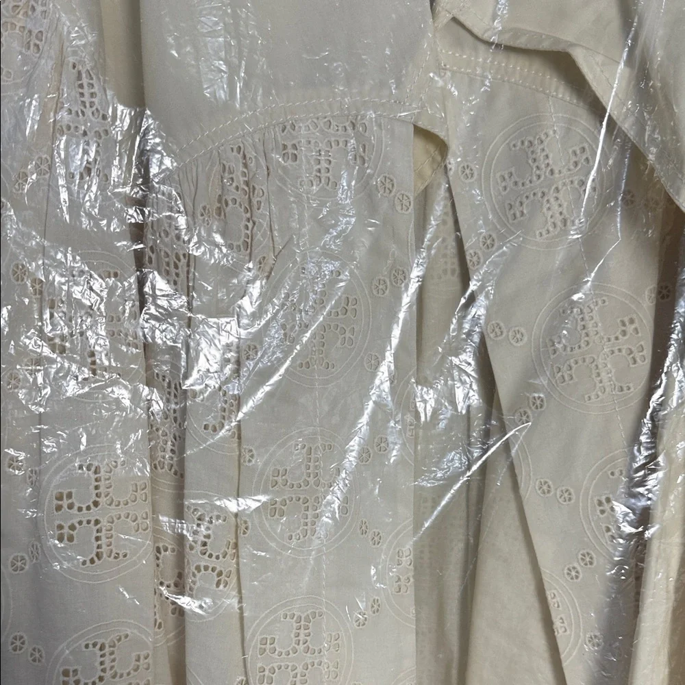Beautiful Tory Burch Cream Maxi Wrap Dress for Wedding Guest